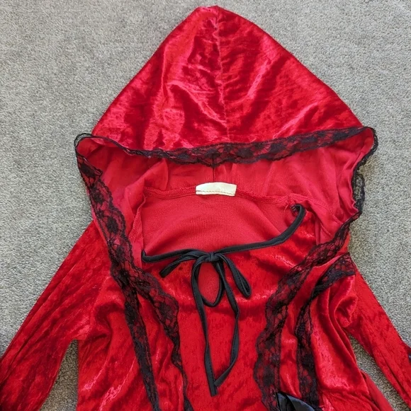 Gothic Red Velvet Red Riding Hood Lolita Costume - Picture 5 of 9